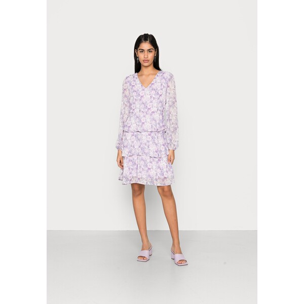Vila VIFILLIPPA V NECK MIDI DRESS Sukienka letnia pastel lila/white/purple V1021C2YI-I11